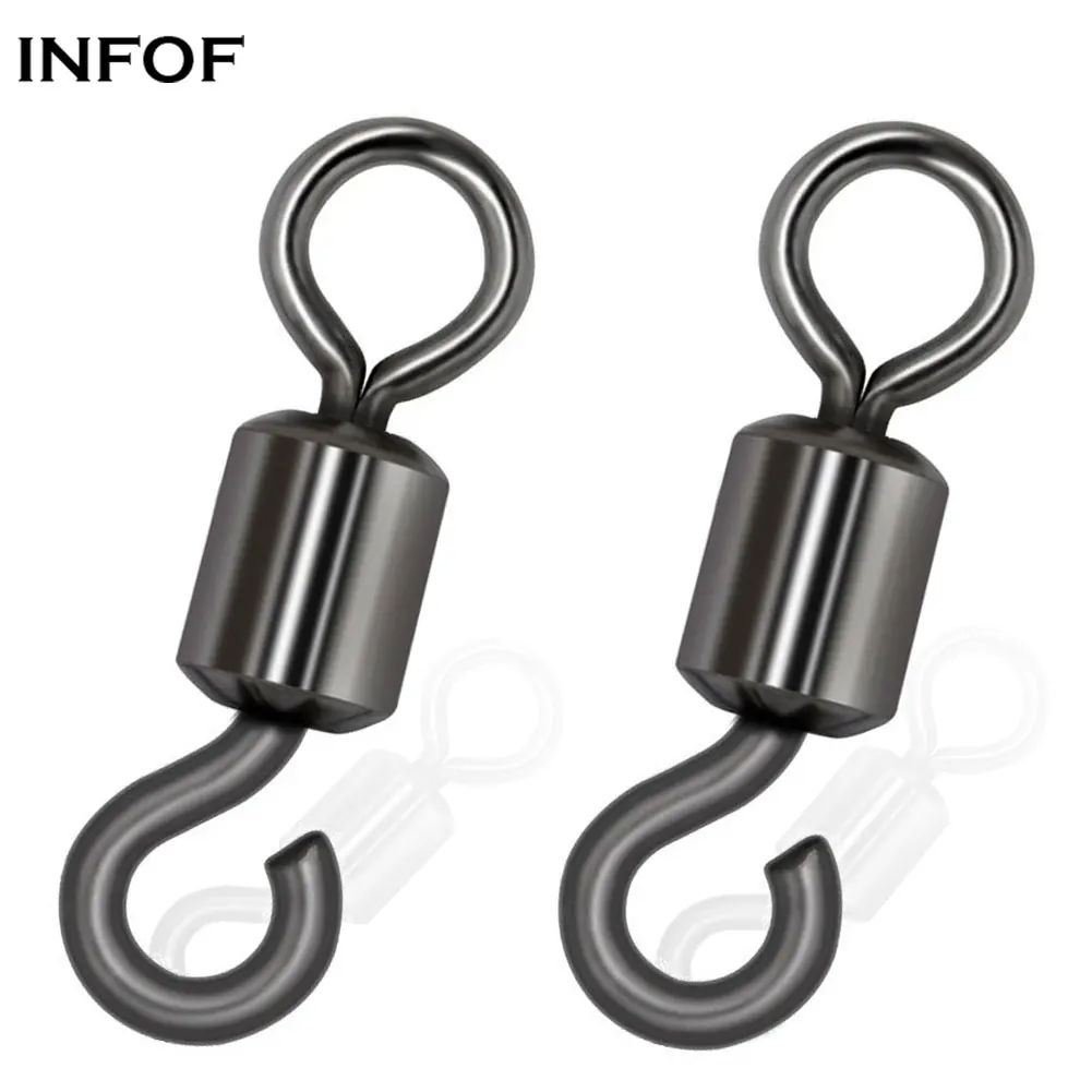 

100/200/500PCS Fishing Swivels Open Eye Rolling Swivel Quick Change Leader Line Connector Stainless Steel Swivels Freshwater Tac