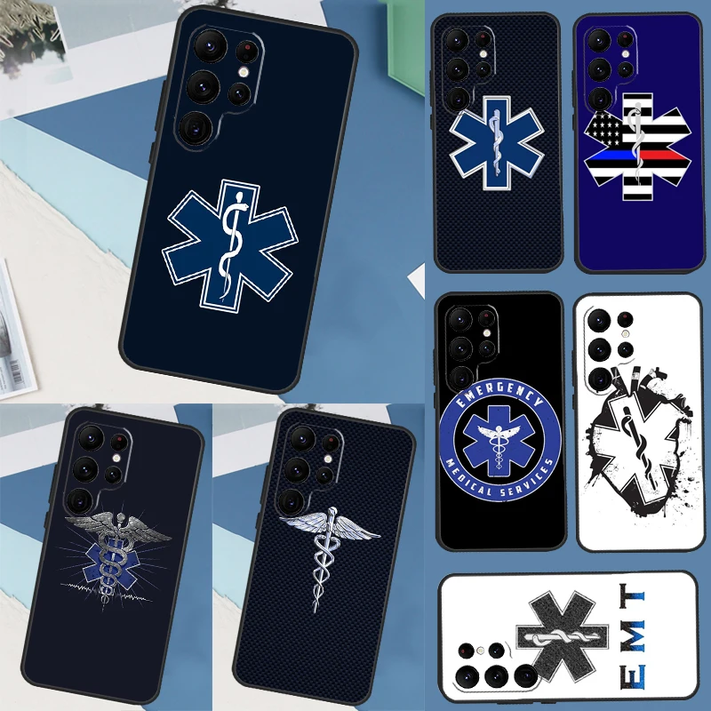 Emergency Medical Star of Life Case For Samsung Galaxy S23 Ultra S22 S21 S20 FE S10 S9 S8 Note 10 Plus Note20 Ultra Cover