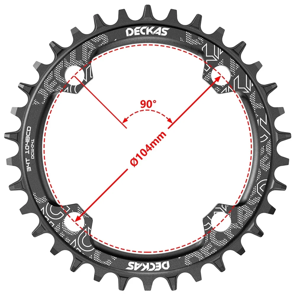 Deckas 104BCD Chainring Round 32T 34T 36T 38T Narrow Wide Chain ring For MTB Mountain Bike 104 BCD bicycle crank Chainwheel