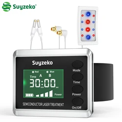 Suyzeko Laser Watch Therapy LLLT Medical Professional Therapeutic Laser Physiotherapy for Diabetes Hypertension Pain Relief