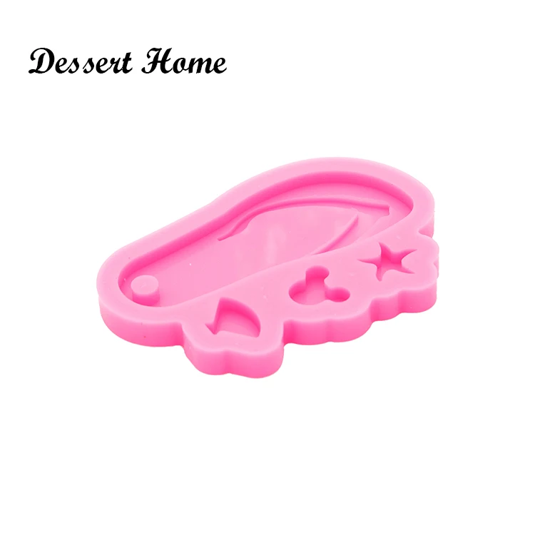DY0590 Glossy Resin Flip Flop Molds for Keychain, Silicone Molds DIY Epoxy Jewellery Making, Silicon Clay Molds