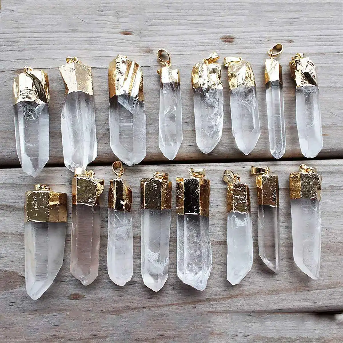 

4 шт., подвески из натурального кварца, прозрачные каменные подвески, аксессуары для самостоятельного изготовления ювелирных изделий, ожерелье, браслет, серьги, креативные