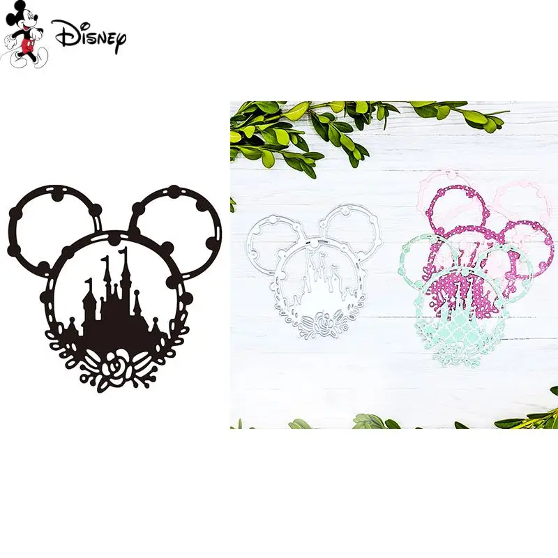 

Disney Castle Wreath Cutting Dies Mickey Metal Diecut For DIY Scrapbook Paper Card Decorative Craft Die Cut New Arrival 2022