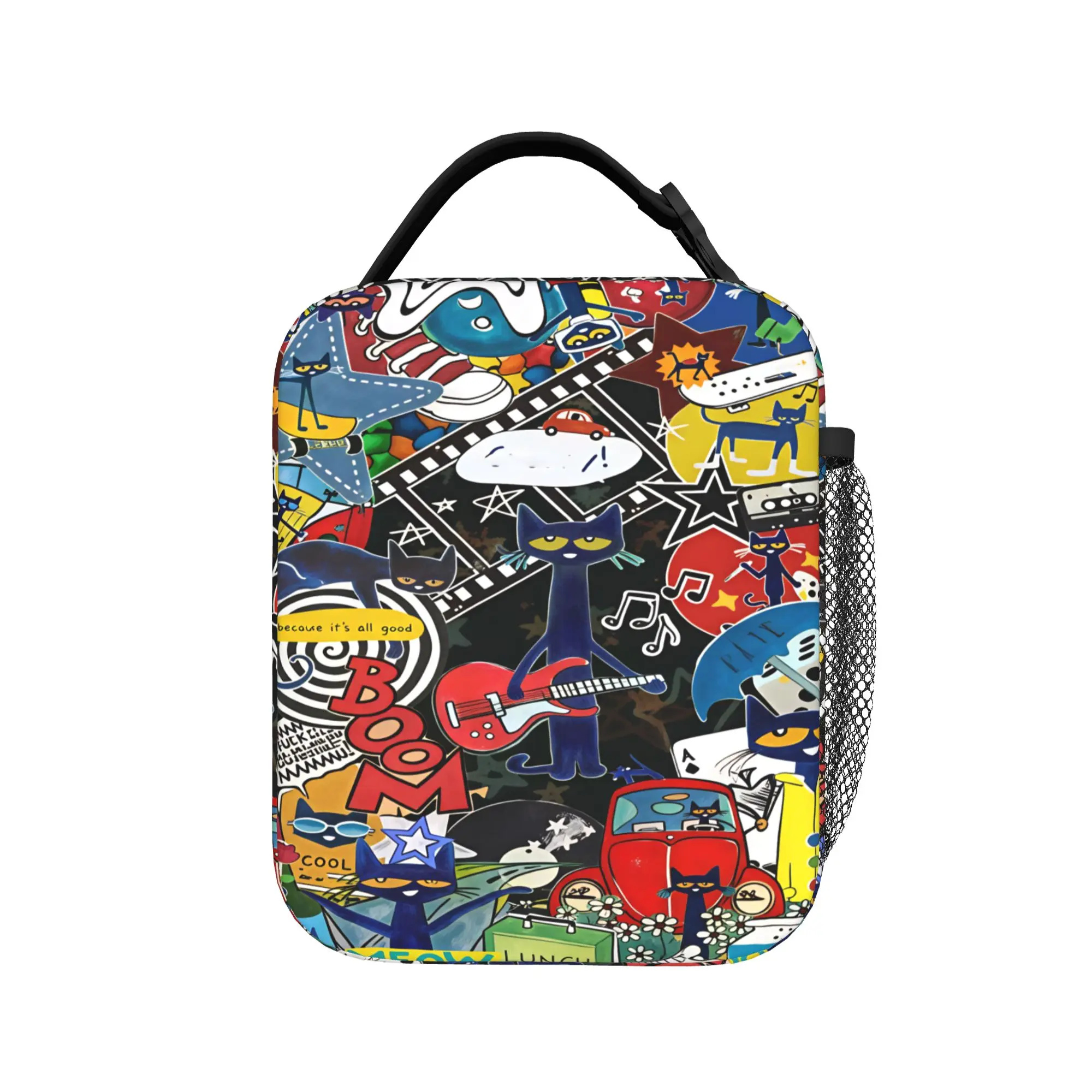 Pete The Cat I Love My White Shoes Cool Lunch Bag  Casual Lunch Box For Men School Portable Cooler Bag Thermal Tote Handbags