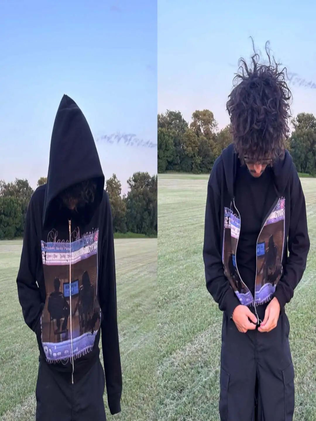 冬レトロルーズスウェットシャツアメリカンストリートスタイルクイックオープンパーカー新しいダークパーソナリティメンズとレディースの服