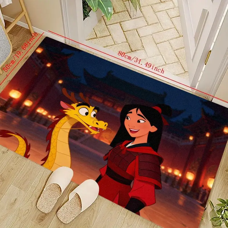 

1PC Mulan and Mushu Cartoon Area Rug for Living Room, Kids Bedroom or Playroom, Large Soft Floor Mat for Home Decor, Non-Slip Yo