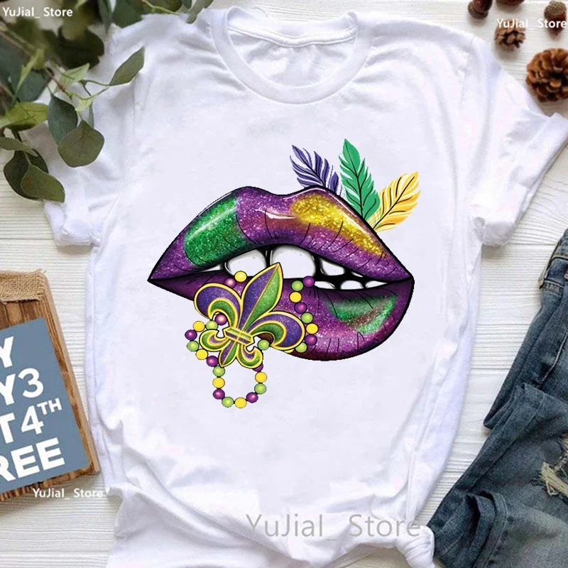 

2025 Hot Sale Funny T Shirt Women'S Clothing Colorful Mardi Gras Party Tshirt Femme Golden Retriever Dog Lover T-Shirt Female