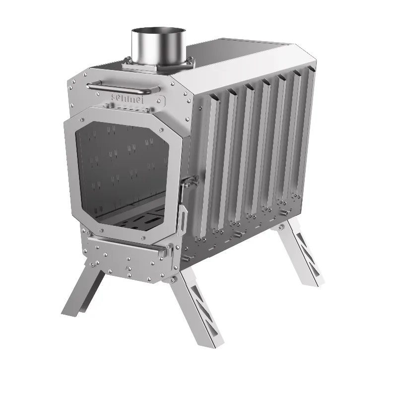 

【Popular】Lightweight Compact Durable Portable Folding Wood Burning Stainless Steel Silver All Seasons Outdoor Camping Stove