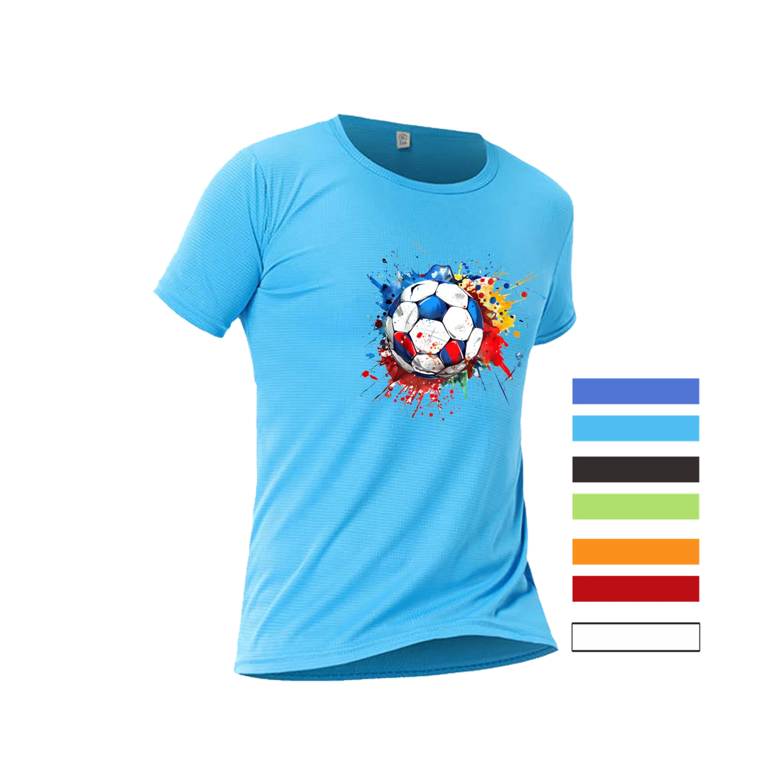 تي شيرت شبكي يسمح بمرور الهواء للرجال لتدريب كرة القدم سريع الجفاف بأكمام قصيرة ملابس رياضية للجري والماراثون متوفرة بألوان متعددة #1