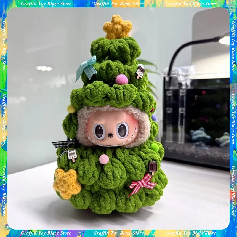 

Для Labubu 10 см Рождественская елка кукольная одежда вязаная крючком ручная работа DIY материал сумка орнамент кулон уникальный рождественский подарок