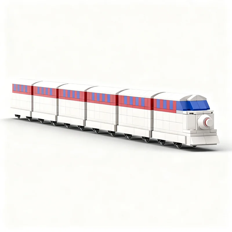 606pcs MOC Train The Springfield Monorail Model Building Blocks Toy Architecture Christmas Gift Creative Birthday Assemble DIY