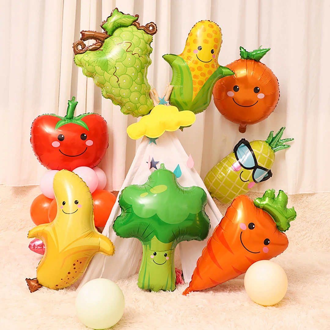 Vegetable Helium Foil Balloons Corn Carrot pepper Ballon mushroon potato tomato broccoli globos for Birthday Party Decoration