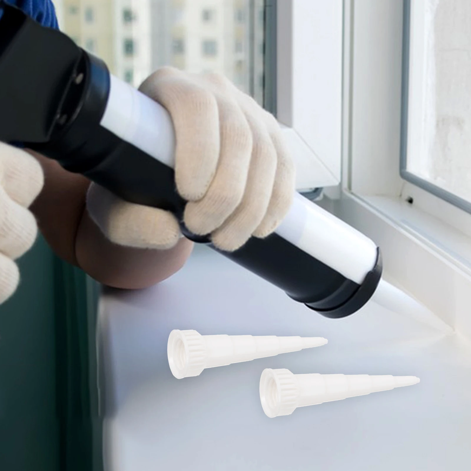 

4pcs Nozzles Reusable Glue Applicator Seal Caps Leak Proof Replacement Tips Caulk Tool Kit Filler Sealing Cap For Adhesive Tubes