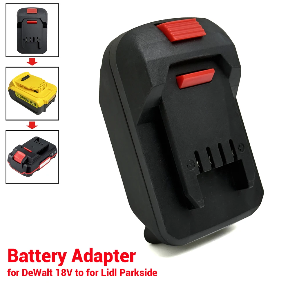 Conector para conversor de adaptador de bateria de íon-lítio dewalt 18v para acessórios de ferramenta elétrica de íon-lítio lidl parkside x20v (sem bateria)