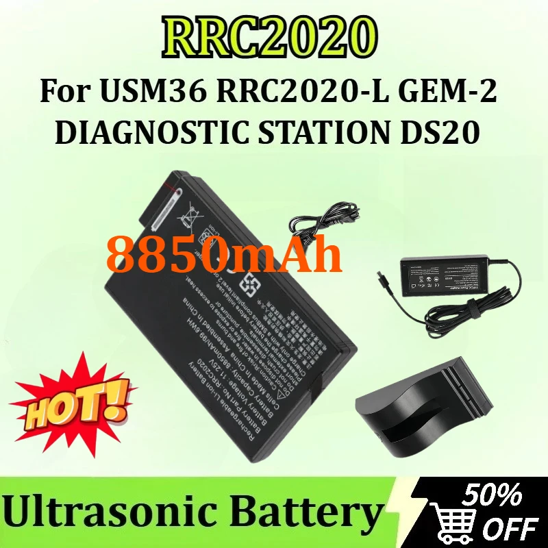 New RRC2020 8850mAh Ultrasonic Battery for USM36 RRC2020-L DIAGNOSTIC STATION DS20 GEM-2
