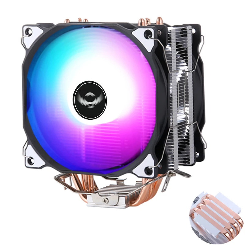 4 Heatpipes CPU Radiator Cooler Cooling 120mm Fan 3Pin 4PIN For Intel X79 X99 LGA 1700 775 1155 1150 1151 1200 1366 2011 AM4 AMD