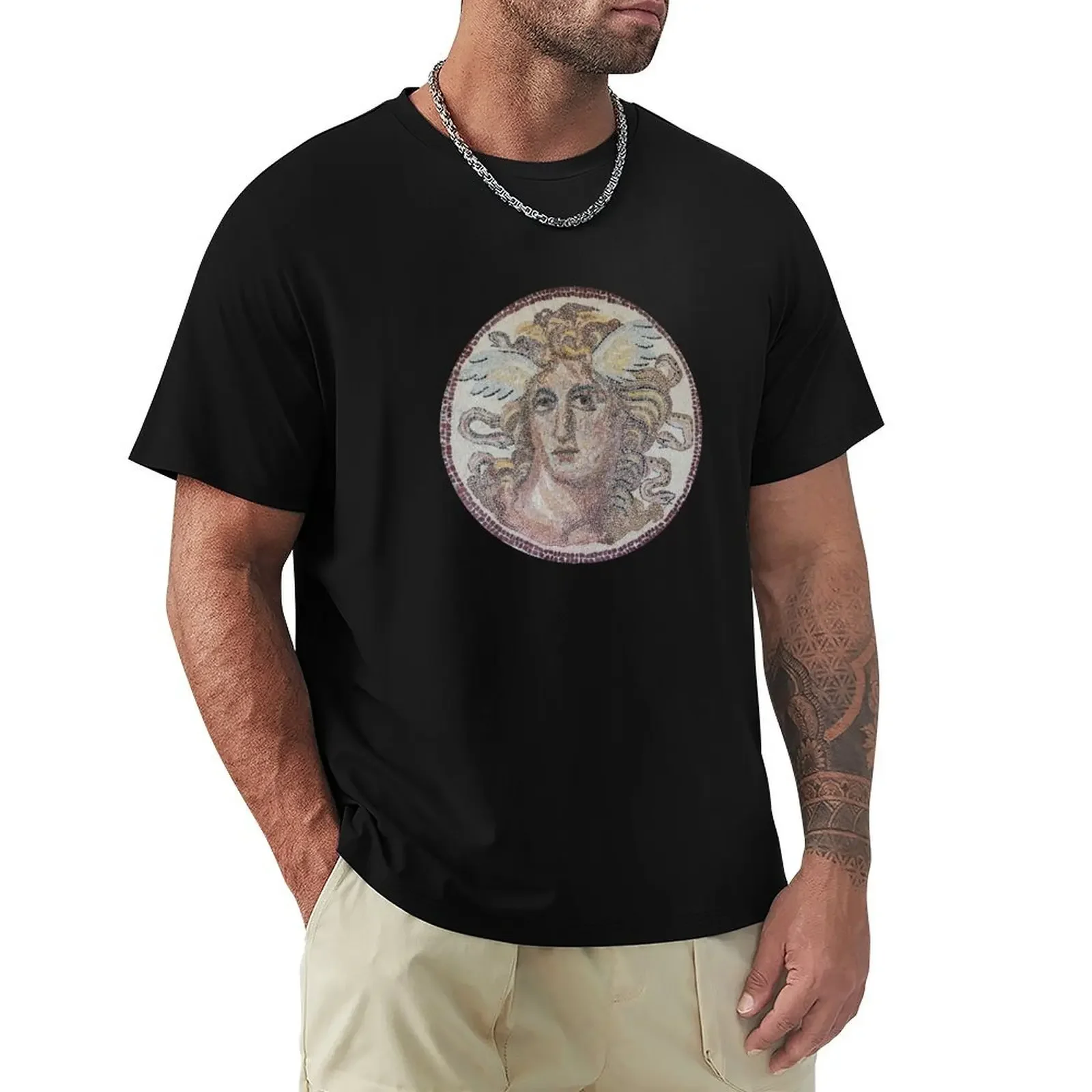 Medusa Roman Mosaic T-Shirt shirts graphic tee summer top anime clothes Short sleeve tee fitted t shirts for men