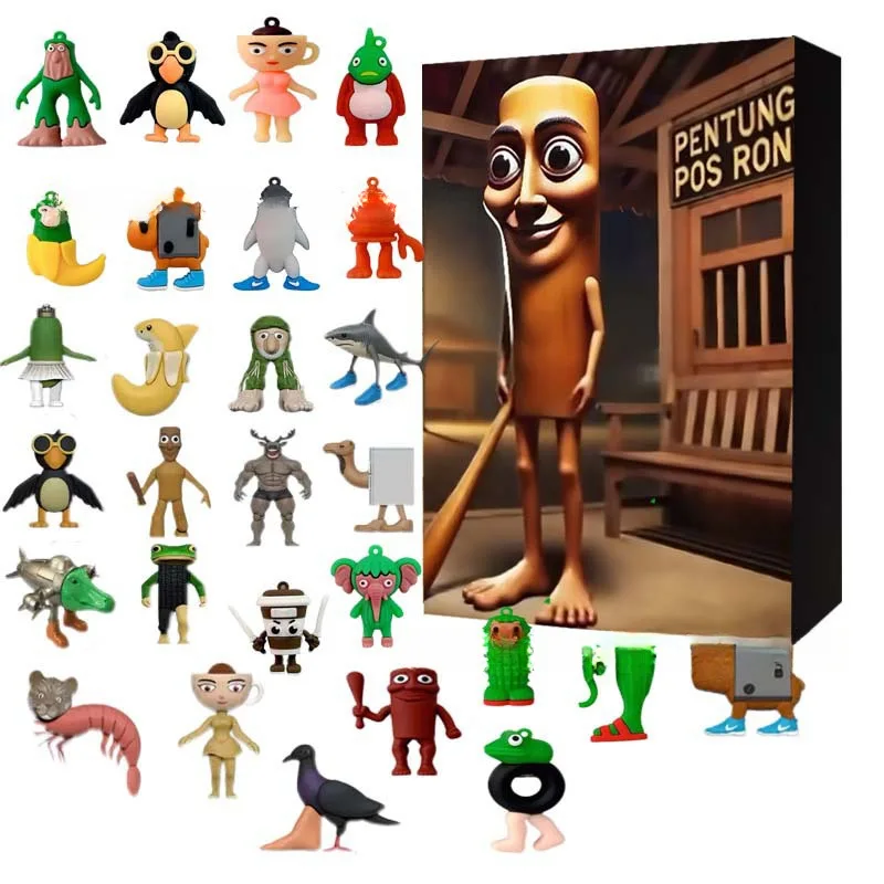 

3D Tung Sahur Адвент-календарь Tralalero Tralala Рисунок 24-дневной Tung Sahur Мини-фигурка Обратный отсчет Календарь Коллекция Украшения