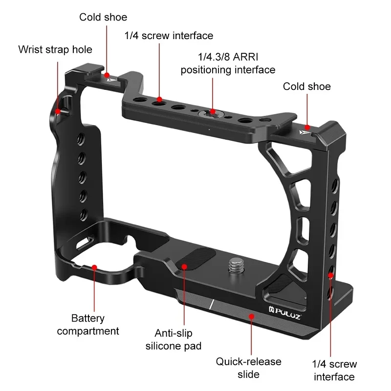 Metal Camera Cage Expansion Mount Stabilizer Rig For Sony A6500 / A6400 / A6300 / A6000 Camera Accessories
