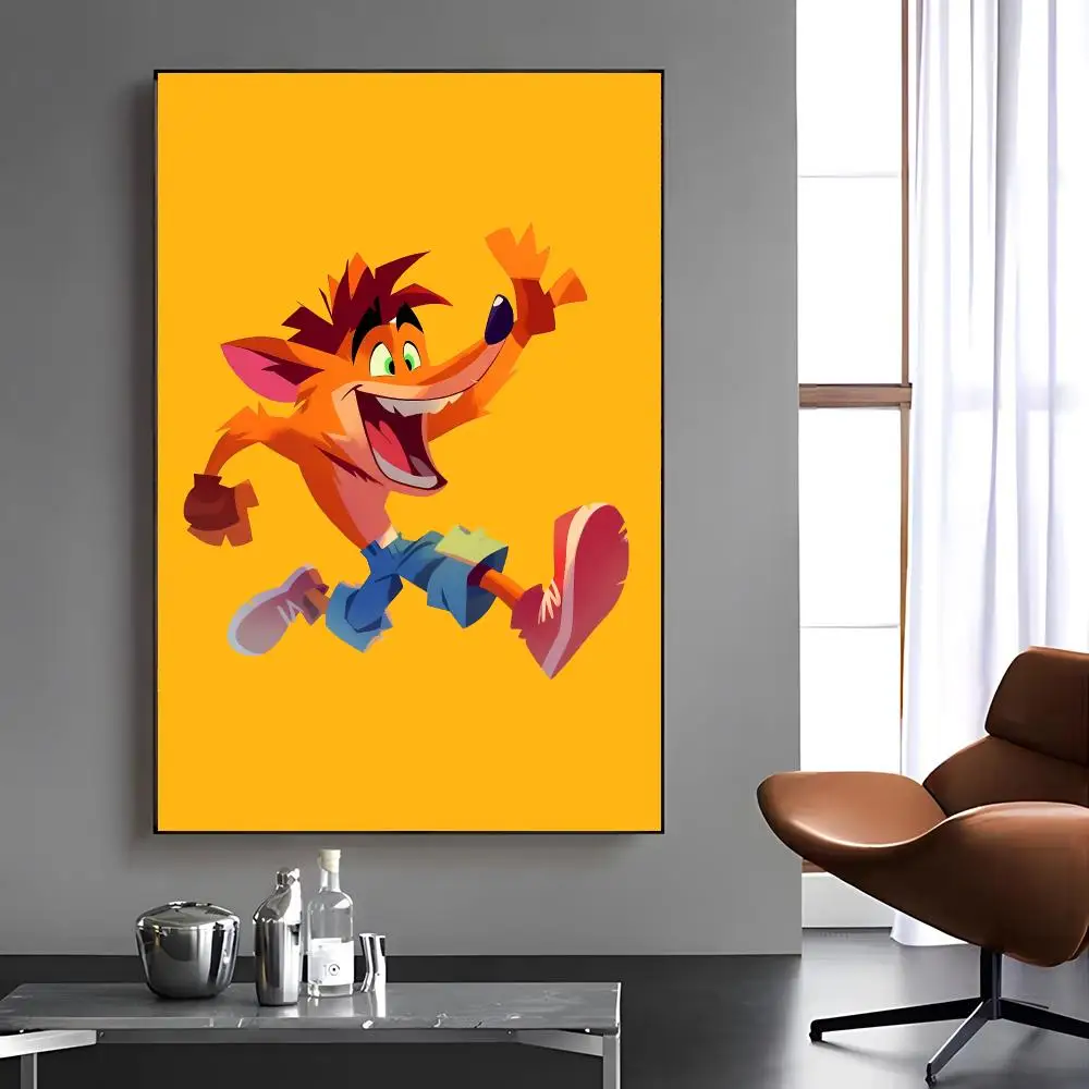 C-Crash B-Bandicoot Painting Calligraphy Canvas Painting Art For Bathroom, Living Room Home Wall Decor Picture