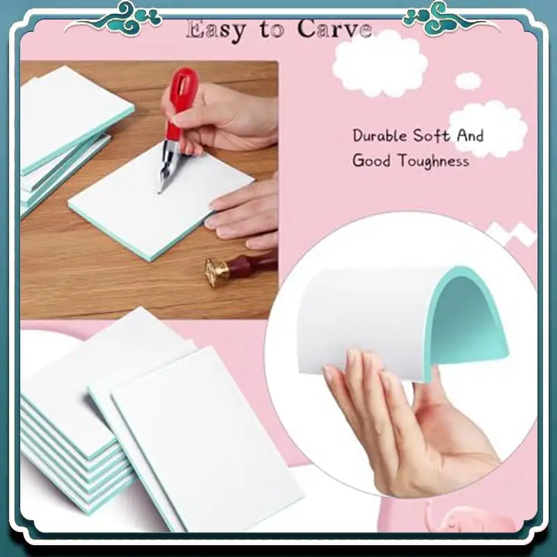 Rubber Stamp Engraving Blocks Soft Linoleum Blocks For Stamping Soft Rubber Crafts And Diys Durable Easy To Use