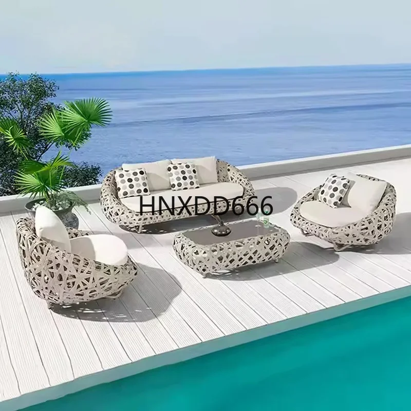 Luxury Modern Outdoor Rattan Sofa Set - High-Quality Garden Seating Furniture
