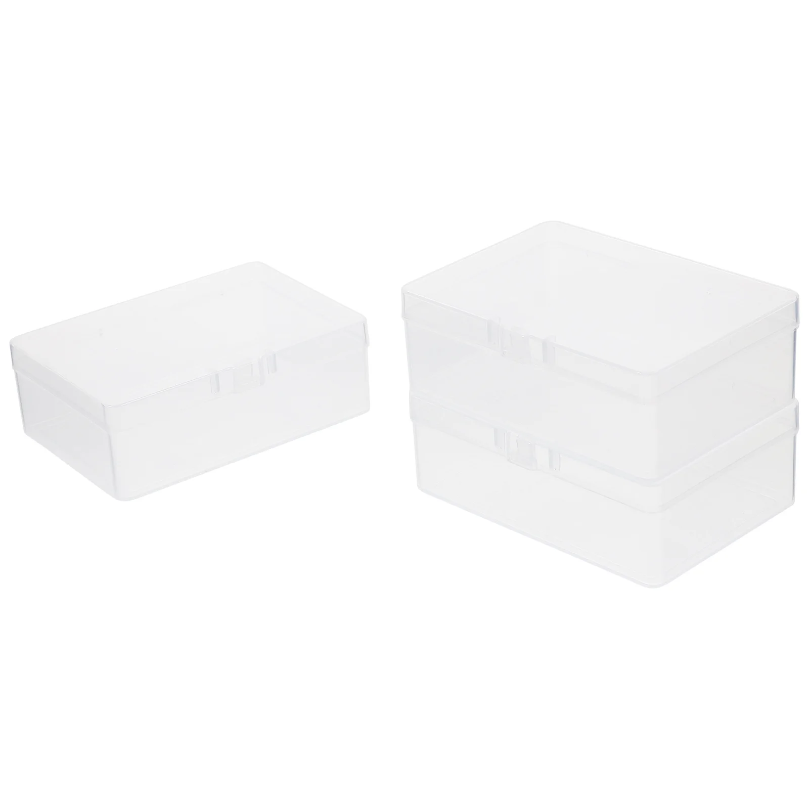

3Pcs Rectangular Card Storage Box Transparent Plastic Case for Playing Poker Cards Lid Empty Organizer for Small