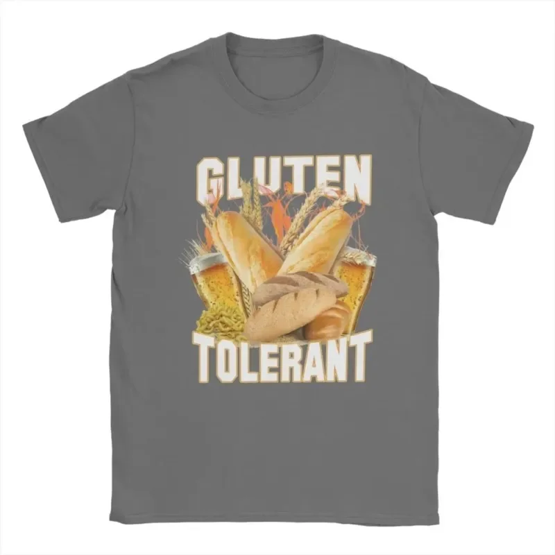 Vintage Gluten Tolerant Funny Meme T-Shirts for Men O Neck  Cotton T Shirts Short Sleeve Tee Shirt New Arrival Tops