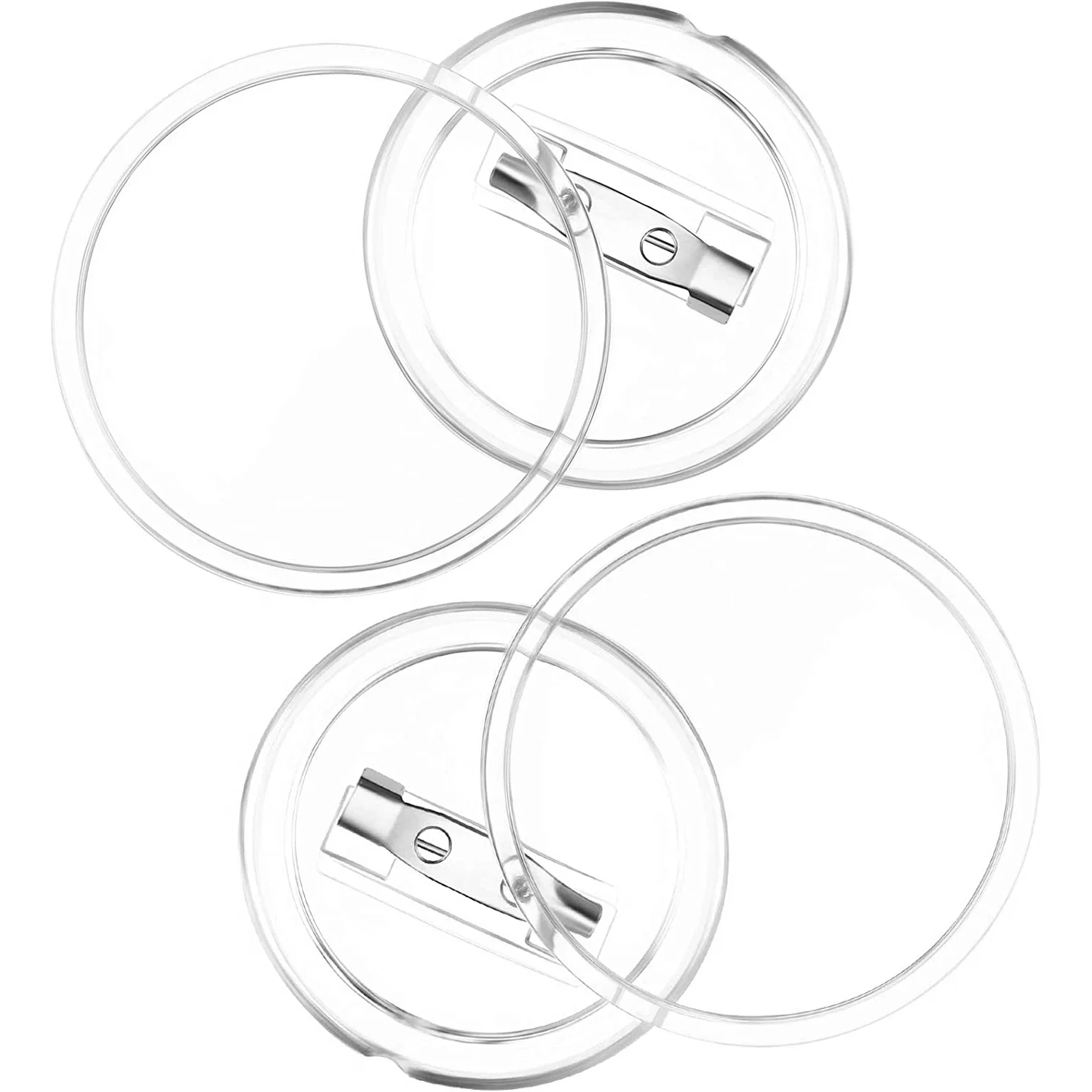 10PCS Clear Acrylic Badge Blanks - DIY Button Pins for Custom Photos, Sewing & Clothing Projects