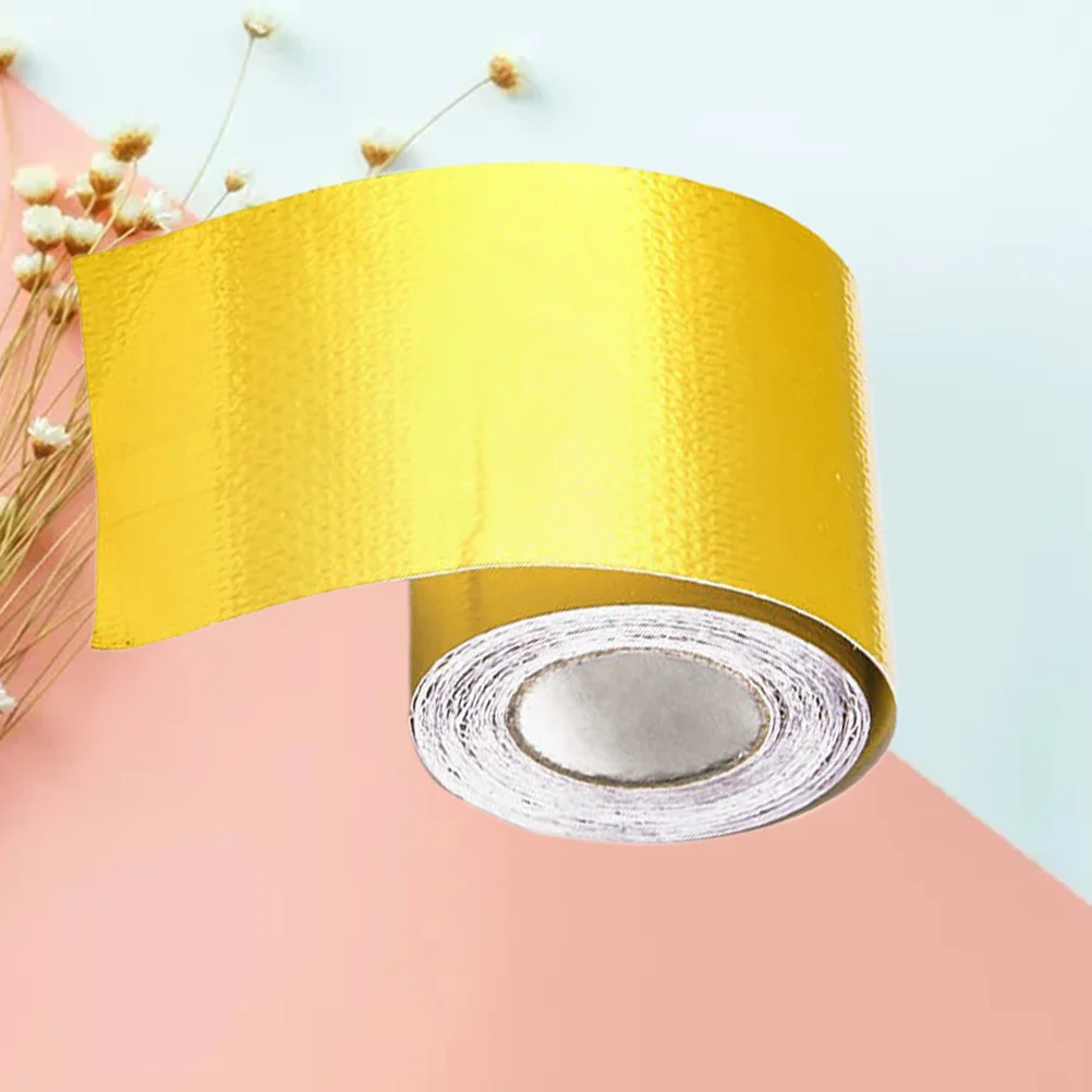 

500x5x0.1cm High Temp Resistant Aluminium Foil Adhesive Tape Heat Insulated Flexible Durable Sealing Repairing Tool Golden