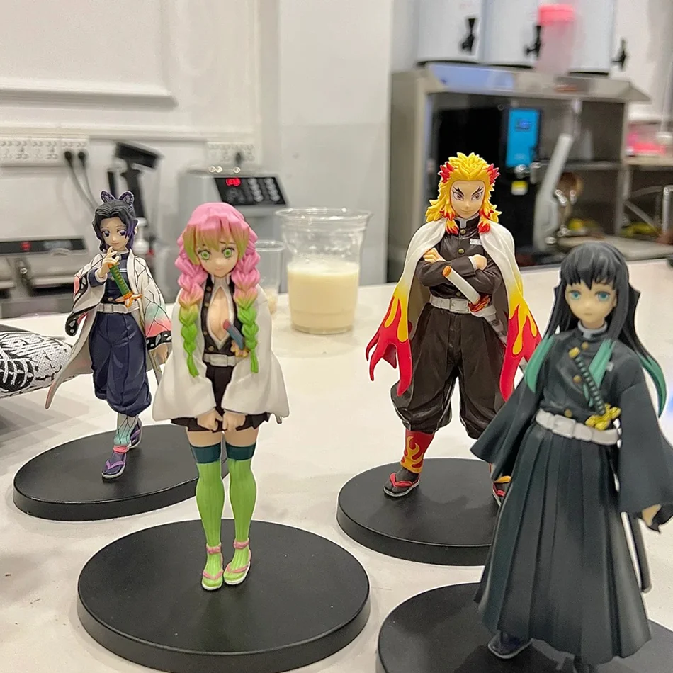 Anime Figure Demon Slayer Figures Kimetsu No Yaiba Doll Tanjiro Nezuko Zenitsu Figurine Inosuke Standing Action Figure Model Toy view 6