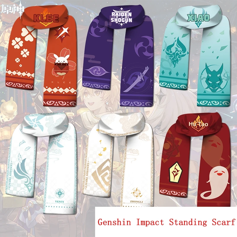 

The New Game Genshin Impact Anime Peripheral VENTI HUTAO Accessories Two-Dimensional Fashion Vertical Painting Warm Scarf