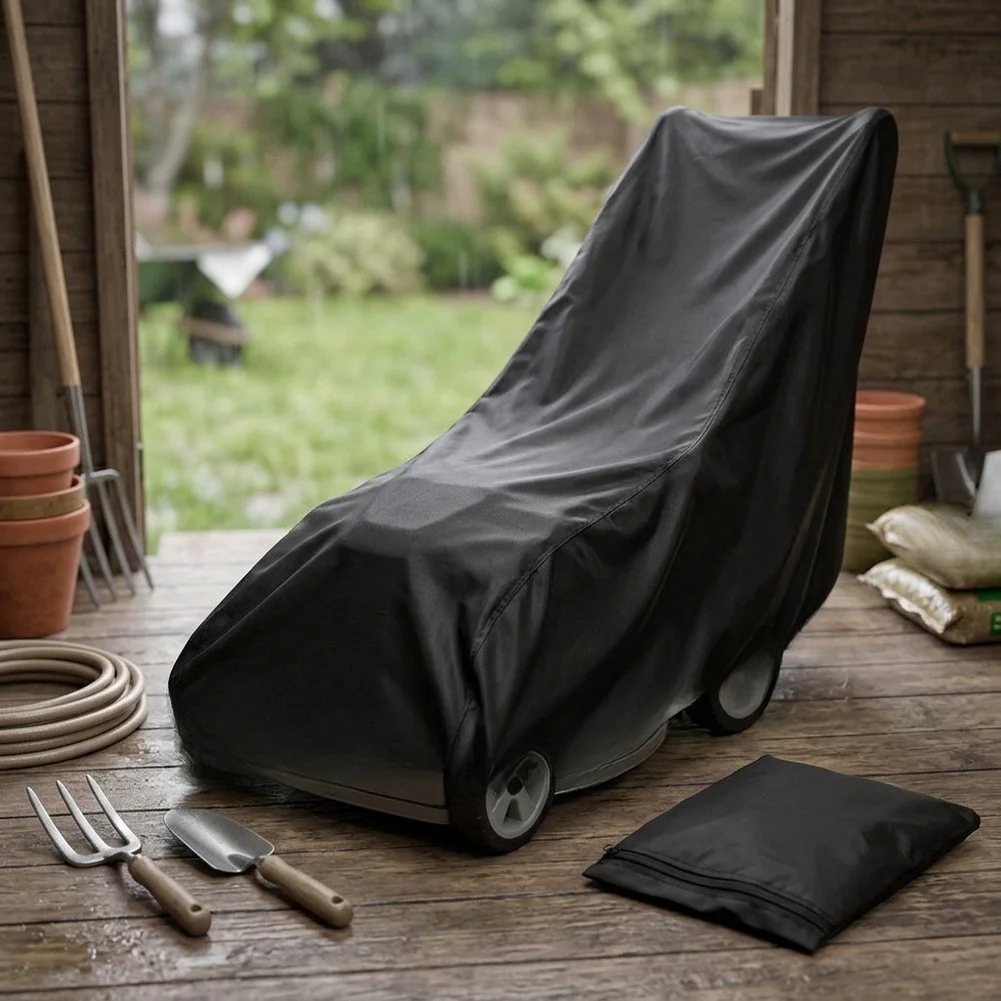 Outdoor Equipment Cover Riding Mower Cover 195*108*66cm 420D Oxford Fabric Waterproof Coating Windproof Design