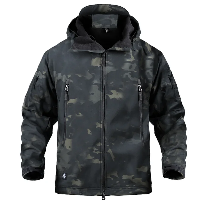 Jaqueta de inverno tática militar masculina, camuflagem do exército CP, roupas de airsoft, blusão impermeável, casaco bombardeiro de lã multicam,