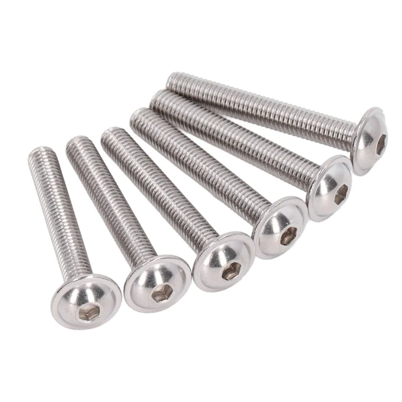50Pcs Flanged Button Head Screws A2-70 Stainless Steel Buttons Heads Socket Caps Bolts KitM5x35mm