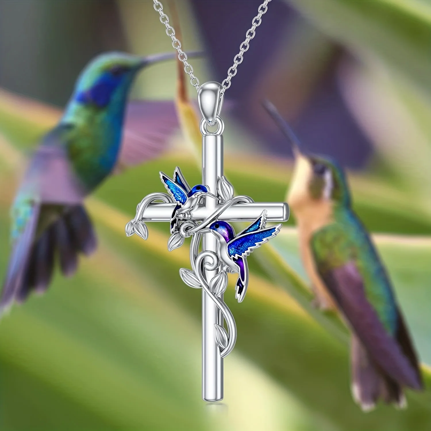 Hummingbird Cross Pendant NecklaceJewelry Decorative AccessoriesHoliday Gift Anniversary Party GiftsJewelry Niche Style Hot List