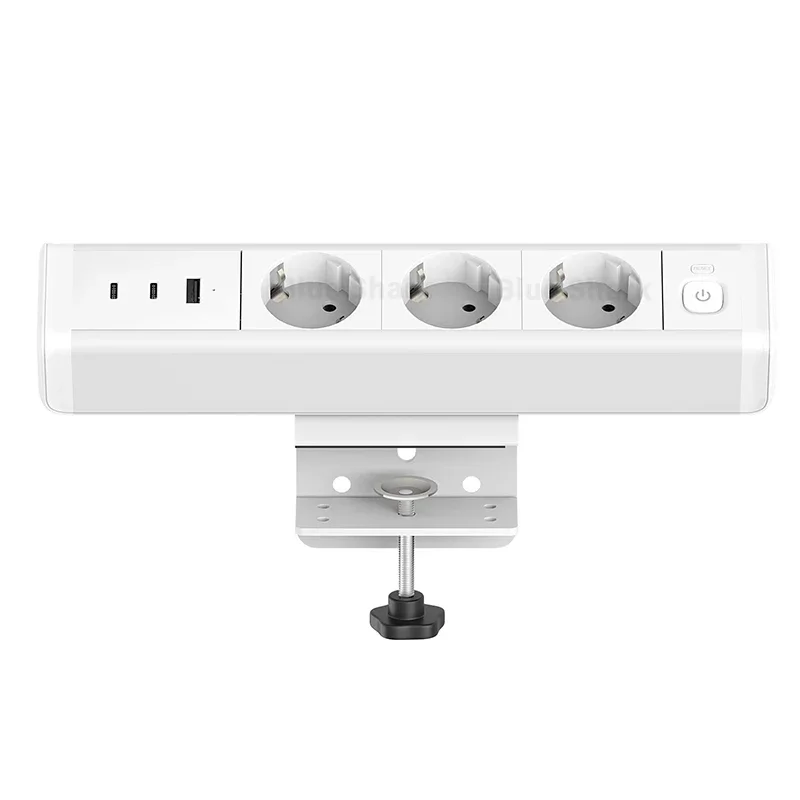 New 65W EU Power Strip Clip Table Socket with 65w USB Fast Charger Expanding Multi-Plug Socket