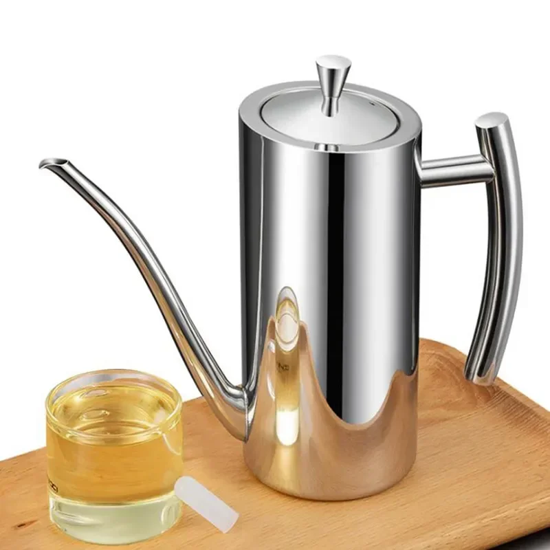 

Premium Stainless Steel Olive Oil Bottle Kettle Vinegar Dispenser Sauce Seasoning Can Pots Oil Container Kitchen Accessories