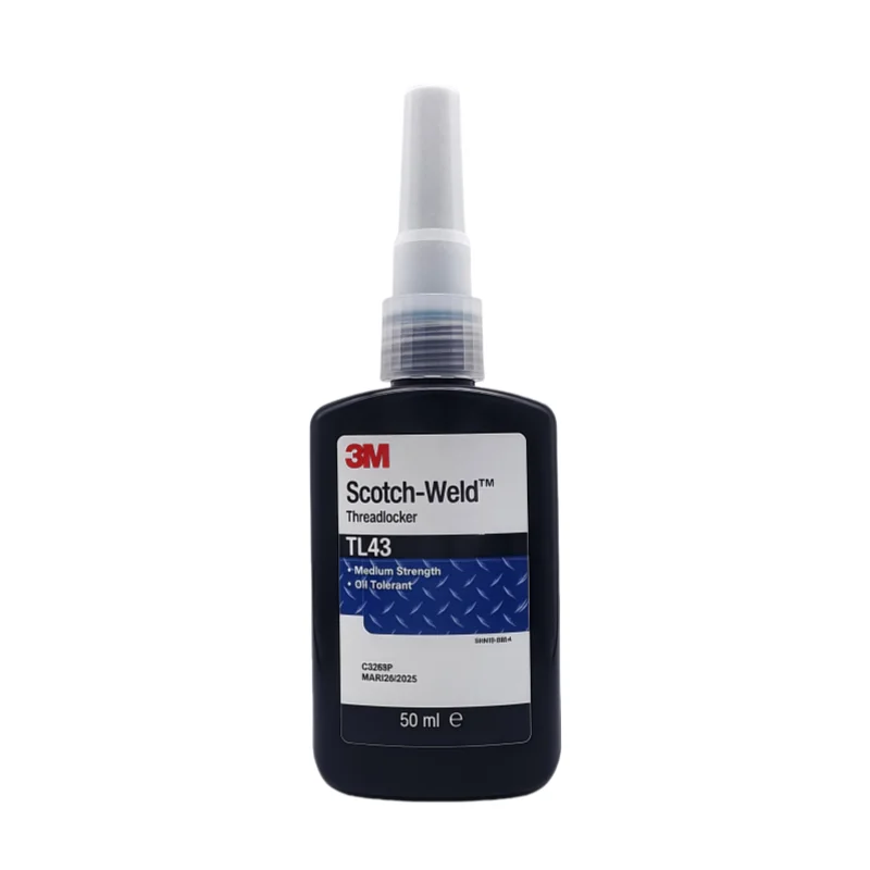 Original 3M TL43 Scotch-Weld Threadlocker Blue Medium Viscosity Anaerobic Adhesive