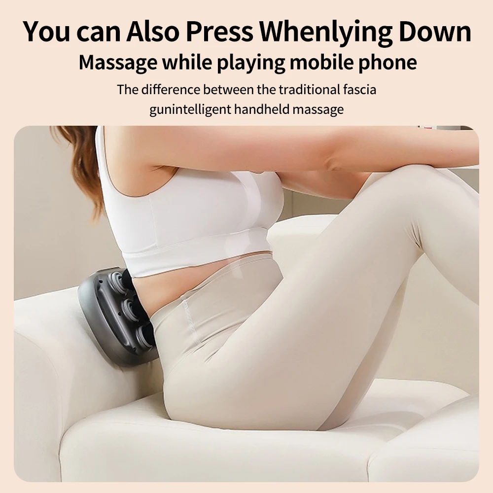 ترقية مسدس تدليك 6 رؤوس، مدلك الأنسجة العميقة المحمول لاسترخاء عضلات الجسم، هدية مدلك الظهر المحمولة للرجال والنساء #4