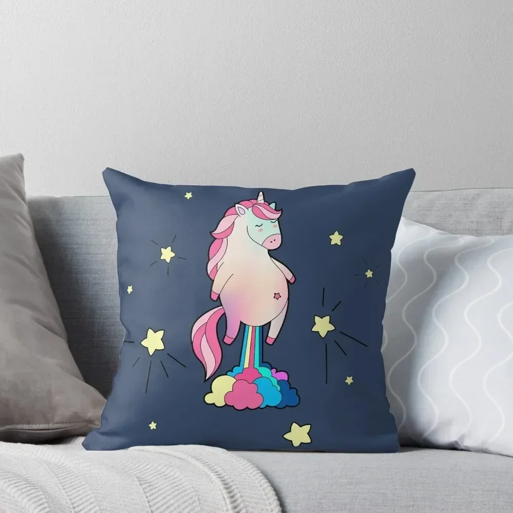 

Magical Cute Unicorn Farting Rainbow Throw Pillow Pillow Case Christmas christmas ornaments 2025 pillow