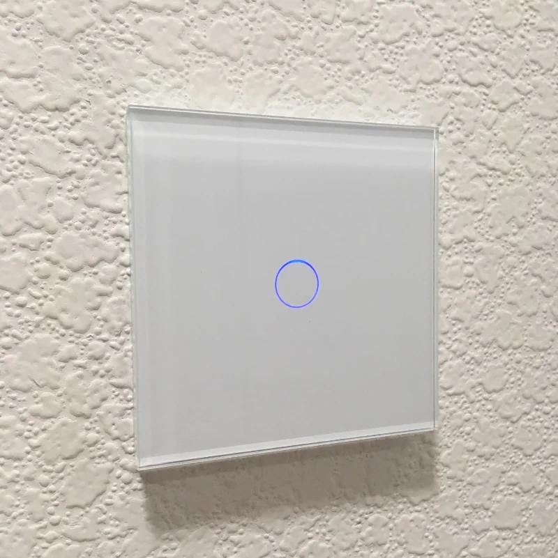Bingoelec EU Light Switch AC100-240V Tempered Black White Crystal Glass Panel Touch Wall Light Sensor Button LED Indicator