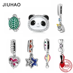 Real 925 Sterling Silver Clips Beads Pendants Panda Balloon Turtle Shape Fit Original Reflexions Bracelet Charms Jewelry Making