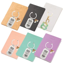 50pcs/Lot Keychain Display Cards White Black Paper Cardboard for Keyrings Key Chains Jewelry Small Business Packaging Supplies