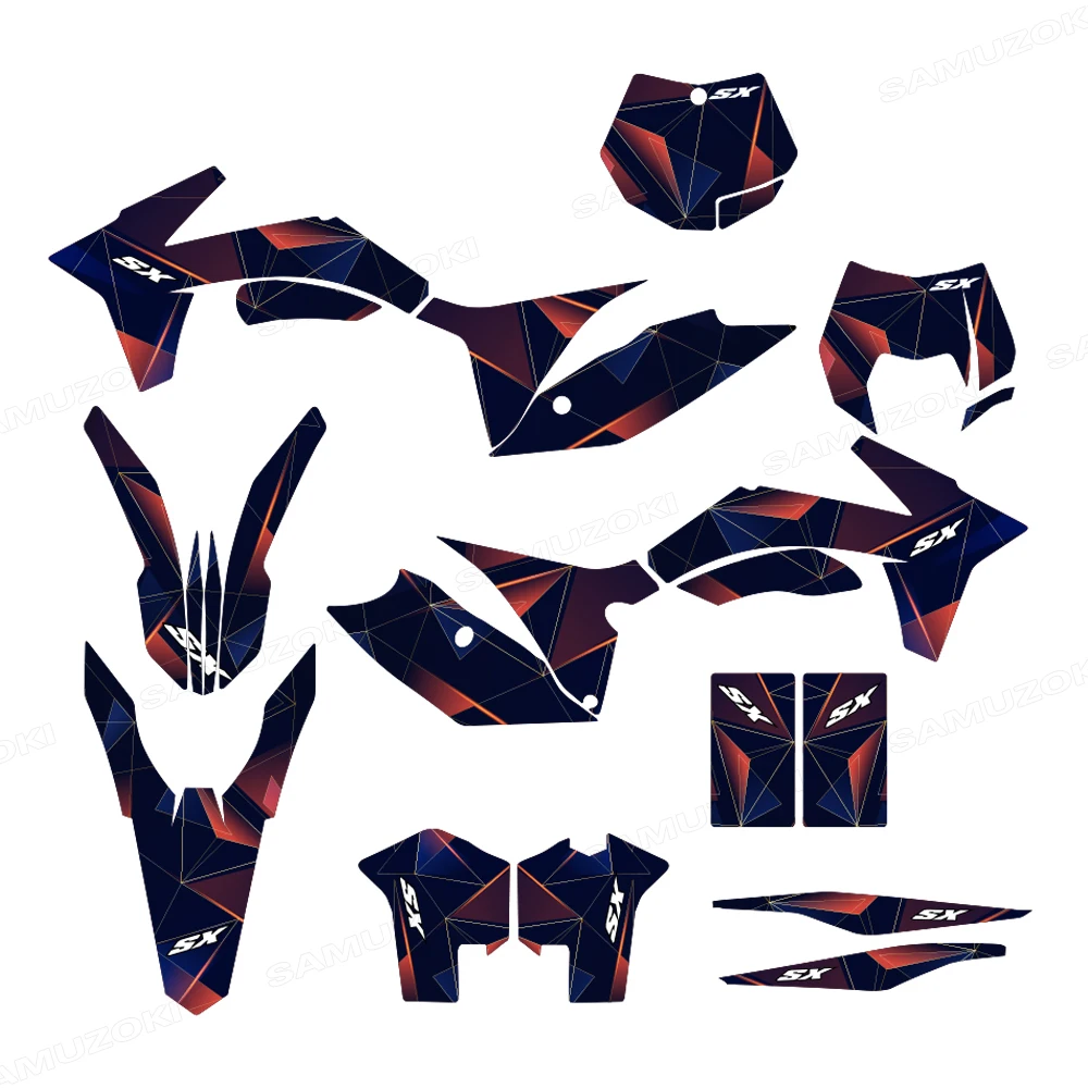 

For KTM 2011 2012 SXF SX-F 125 250 380 400 525 Graphics Kit Motorcycle Background Decal Sticker Off-Road Racing Number Plate