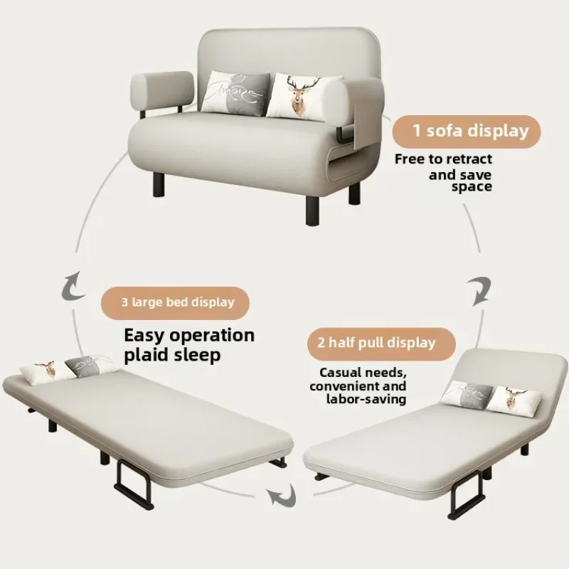 Firm Sofa bed folding dual-purpose small apartment living room Internet celebrity telescopic bed single balcony good sofa