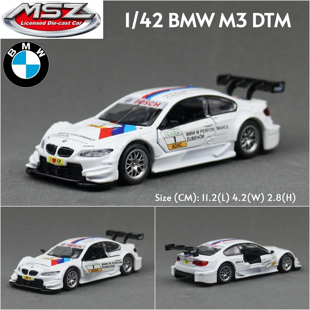 MSZ 1:42 BMW M3 DTM schwarz weiß Exquisites hängendes Modell Oldtimer statisches Automodell Legierungsdruckguss-Automodell Sammlung Geschenk