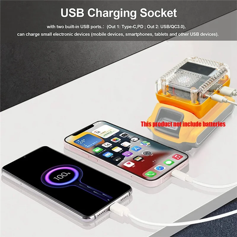 

A15F-Lithium Battery Adapter Converter For For To Charger Conversion For Charger USB Type-C Power Bank 138W