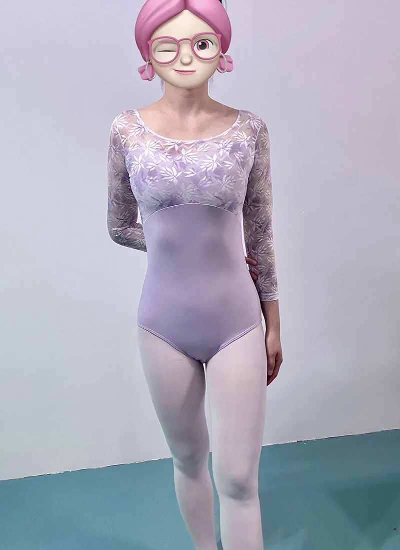 Adult Professional Ballet Leotard  Elegant Long Sleeve Practice Ballet Dancing Clothes Women Dance Team Gymnastics Coverall