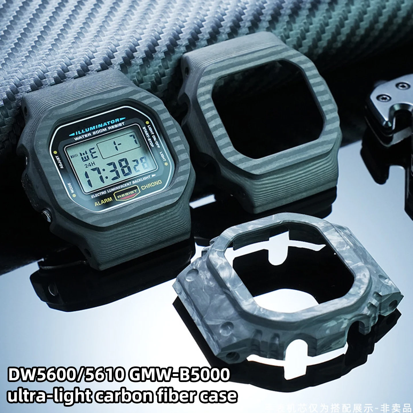 Ультралегкий корпус для часов из углеродного волокна для Casio G-SHOCK серий DW5600, DW5610, GMW-B5000, маленькие квадратные модификационные детали